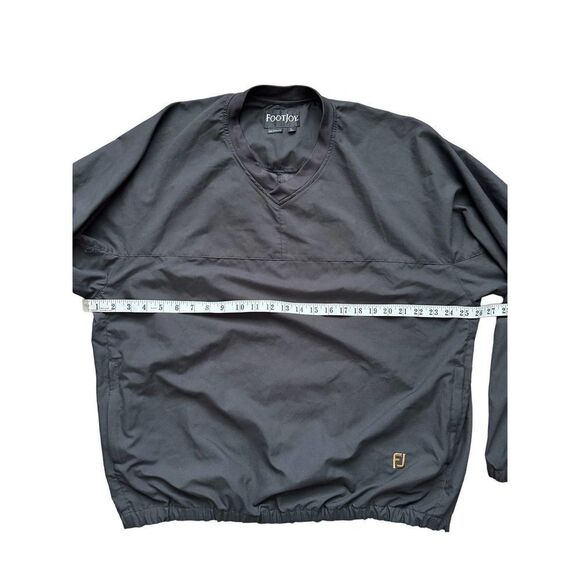 FootJoy FJ Men's Pullover Black V Neck Golf Jacket Windbreaker Size Large L - Picture 5 of 6